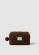 Brown beauty case with pompom_0