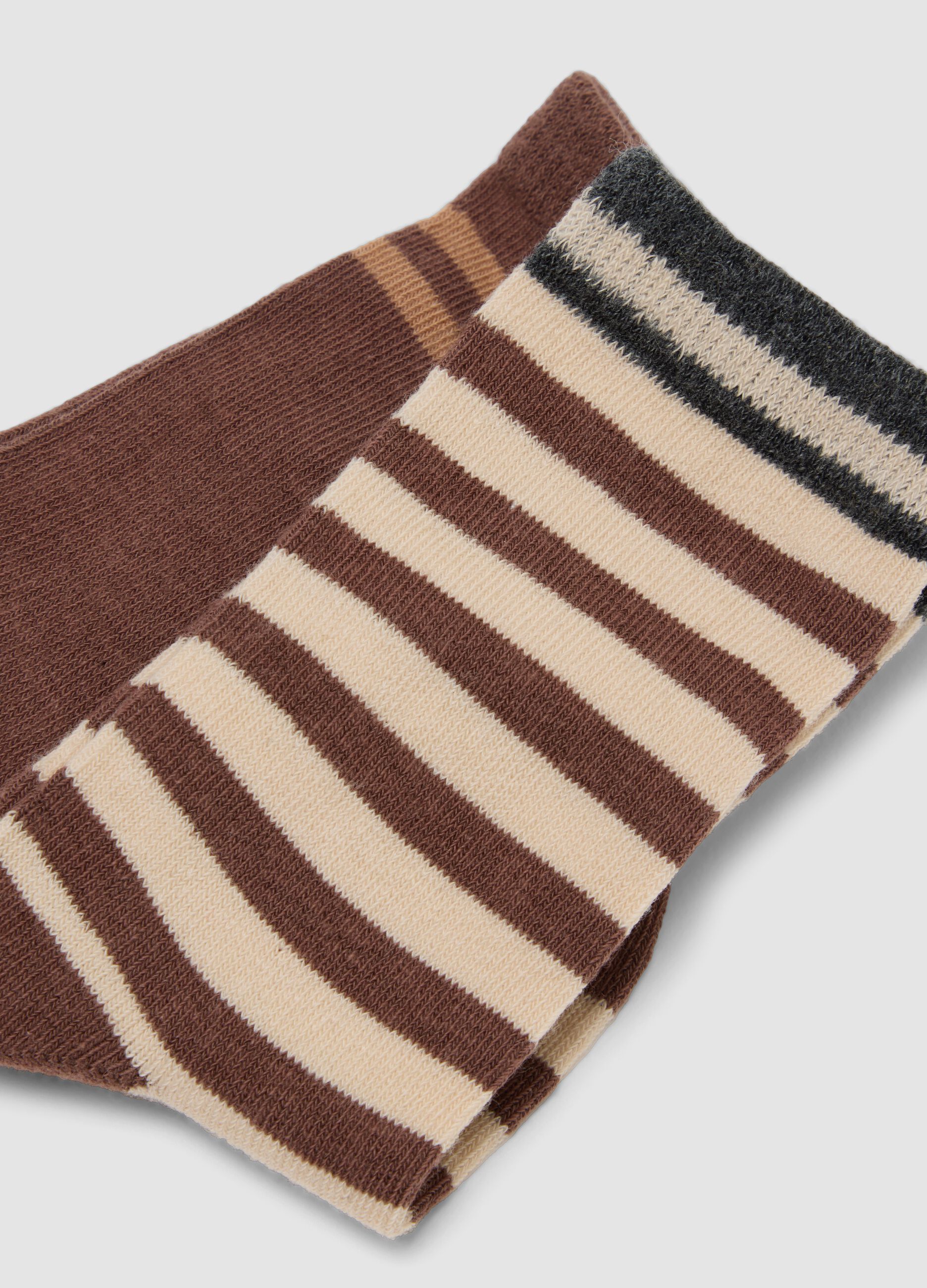 Tripack di calze lunghe marroni in cotone organico elasticizzato