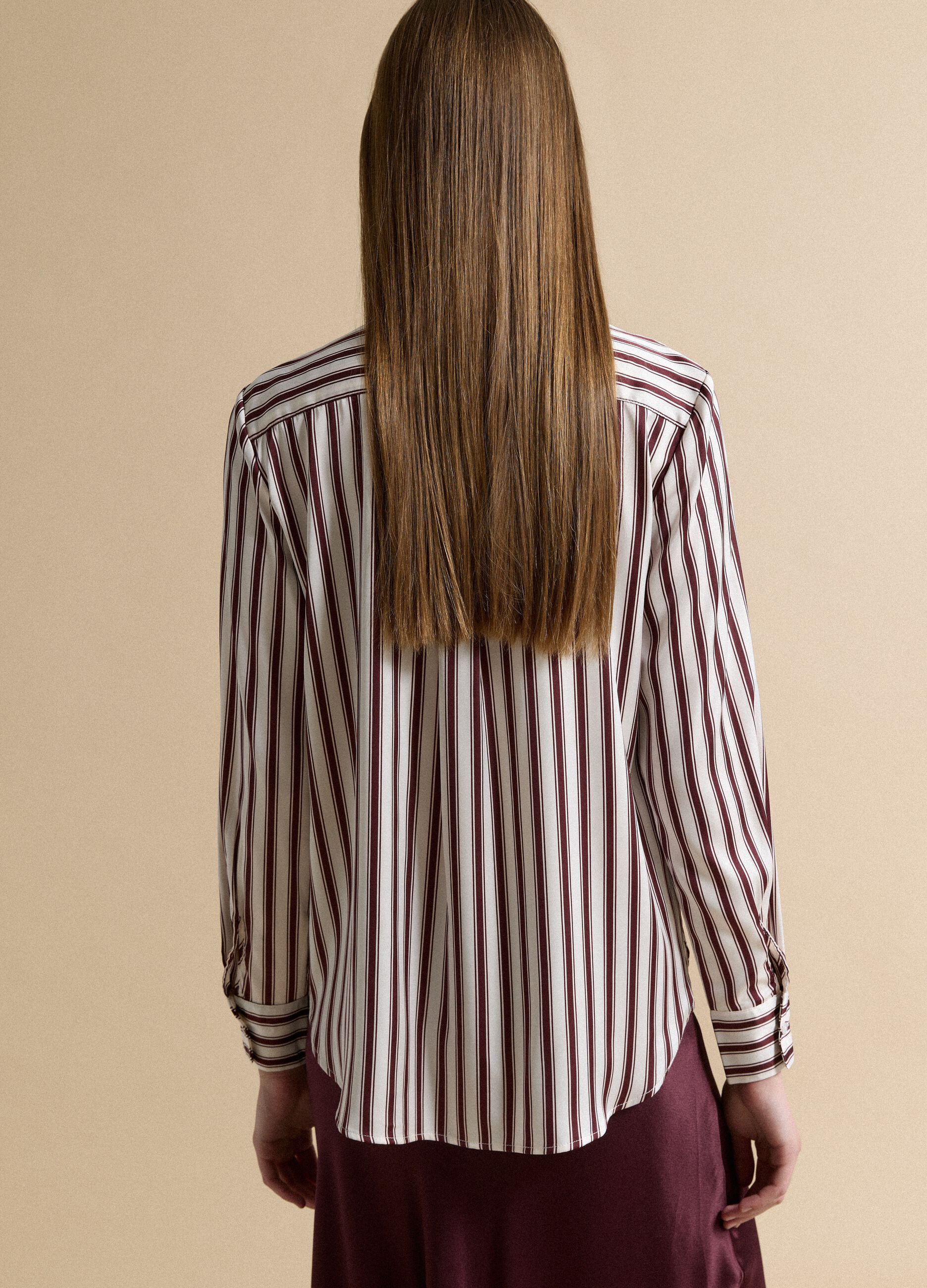 White regular-fit striped stretch shirt