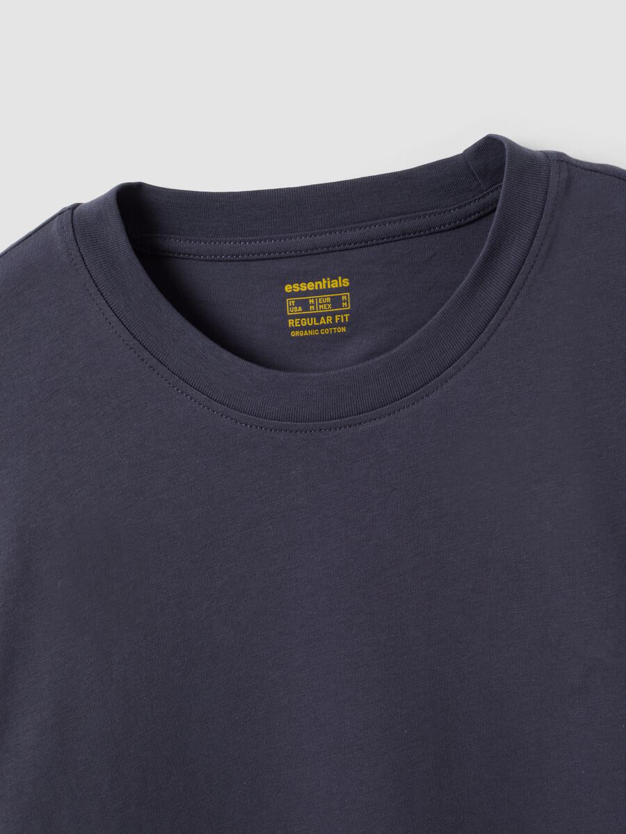 Grey long-sleeve crew-neck T-shirt in pure organic cotton_5