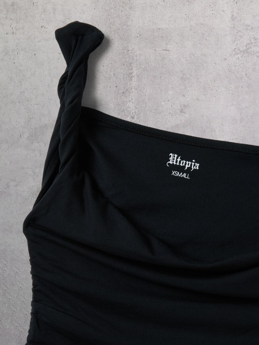 Black Asymmetrical Mini Dress_7