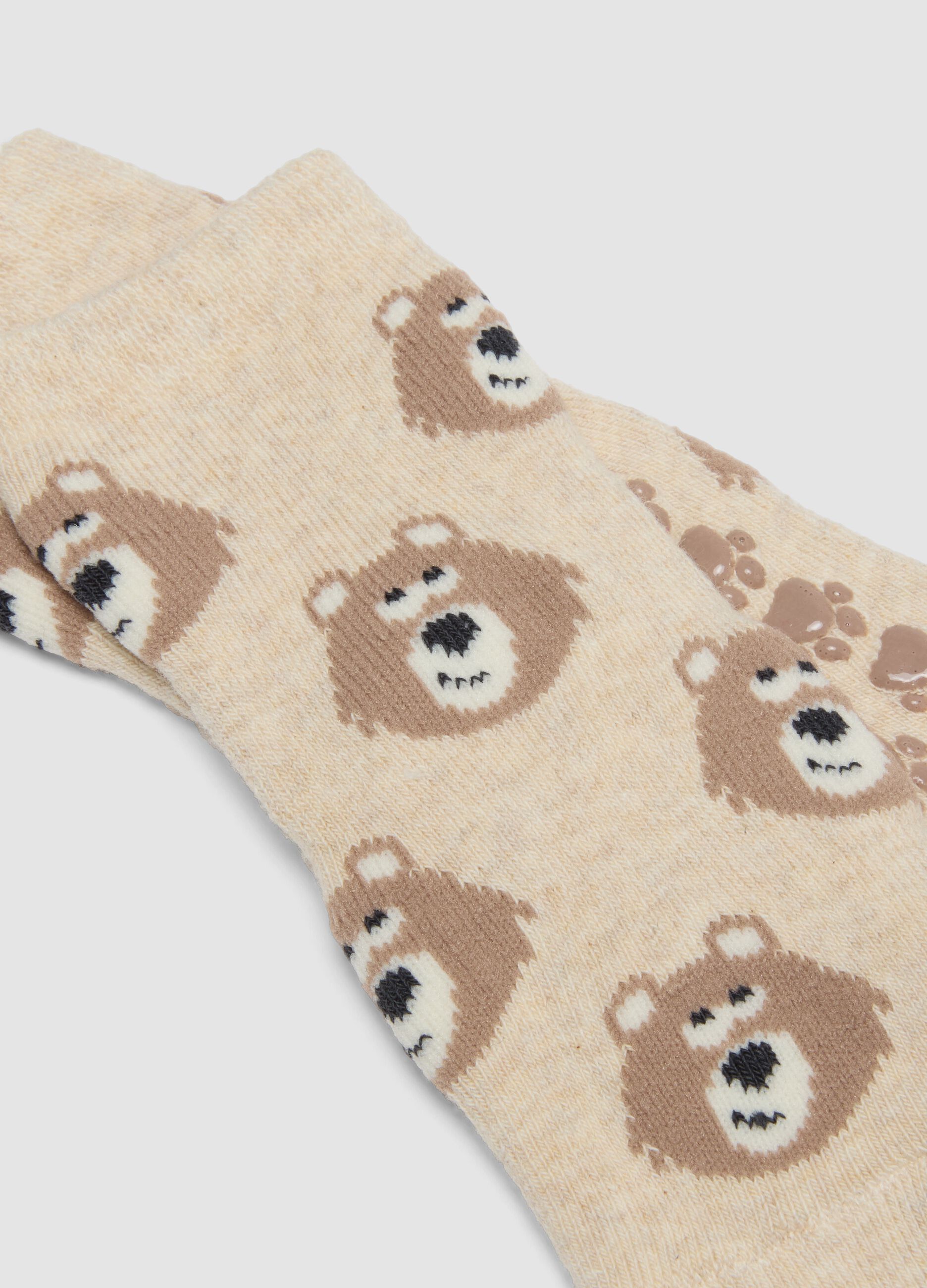 2-pack multicolour non-slip baby socks in stretch organic cotton