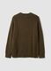 Maglione verde in misto cotone e lana girocollo_6