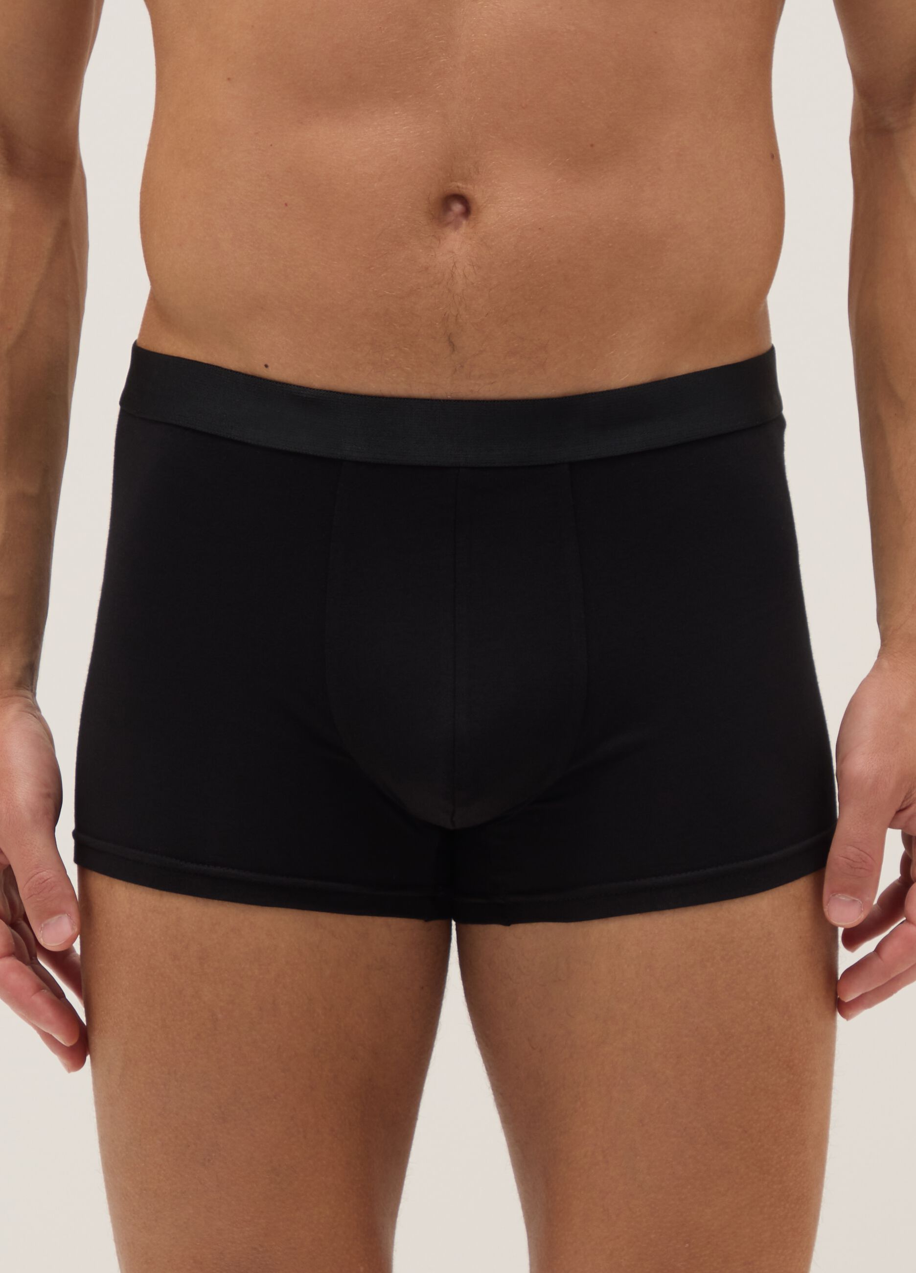 Three-pack of regular fit black stretch cotton boxers