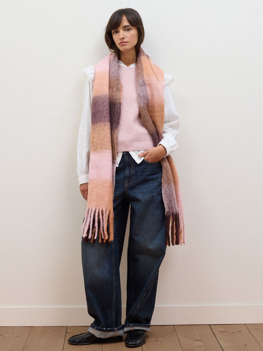 Pink crew-neck wool and alpaca stretch-knit gilet_1