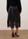 Black midi skirt with fringe hem_3