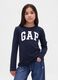 تيشيرت أزرق بأكمام طويلة من قطن خالص مع شعار GAP_0