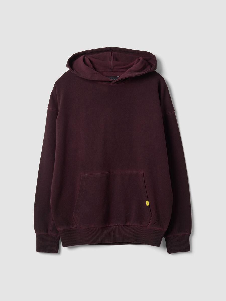 Red pure cotton oversized hoodie_0