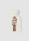 White teddy-effect hot water bottle with embroidered detail_0