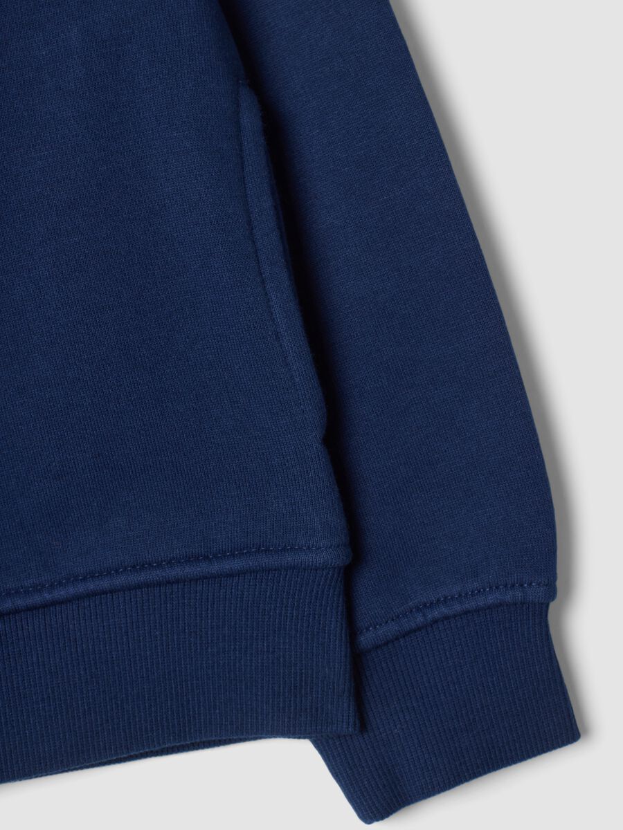 Felpa blu in puro cotone organico con colletto_3