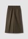 Green wide-leg jogger trousers in cotton and lyocell blend for girls_5