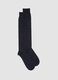 Blue stretch cotton long socks with polka dots_0