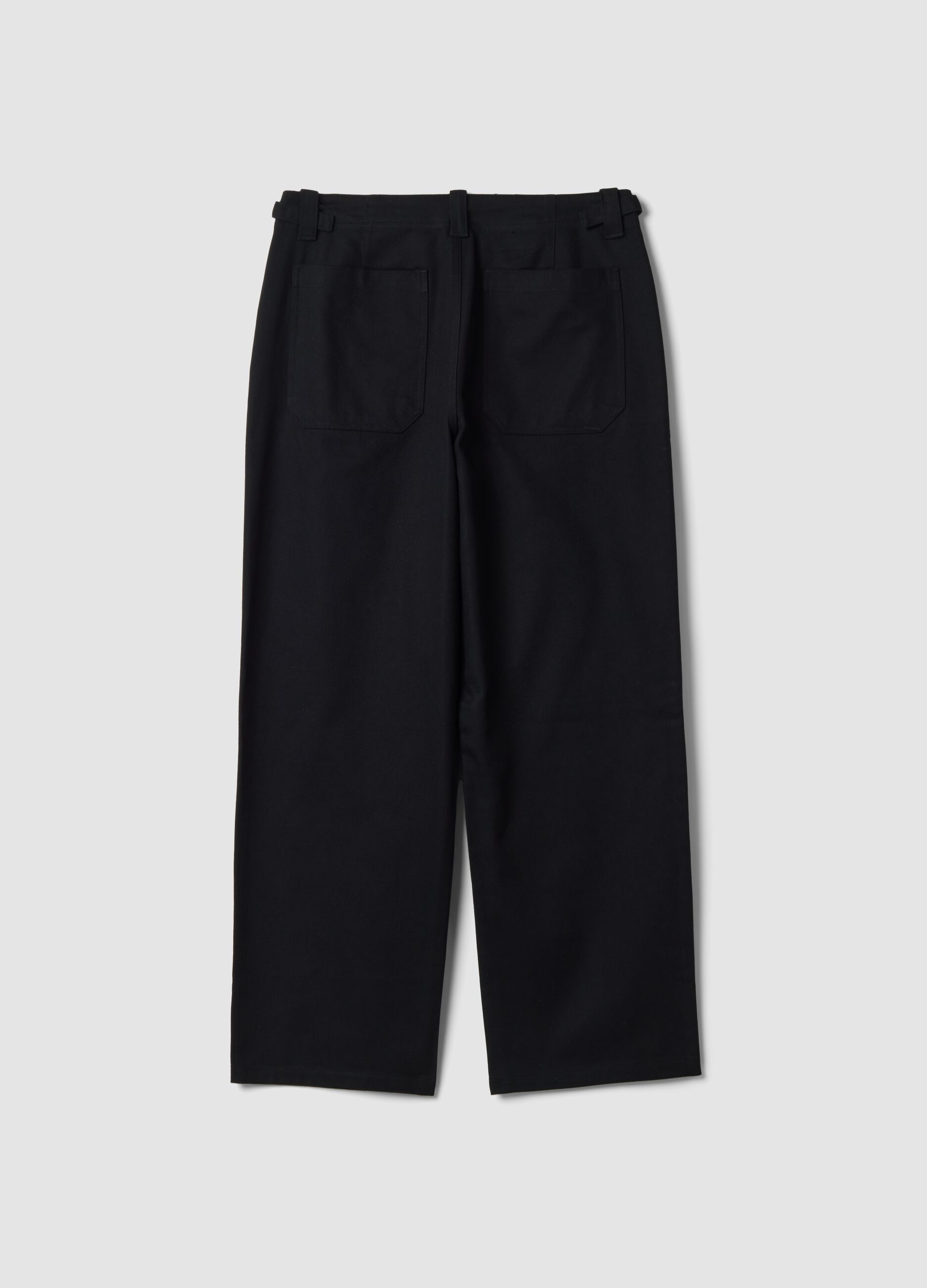 Pantaloni chino neri in puro cotone baggy fit