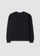 Black racing-themed crew-neck sweatshirt in pure organic cotton, relaxed fit_1