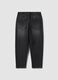 Black stretch cotton jeans with elasticated waist for boys_5