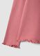 Pink stretch organic cotton T-shirt with raised neck_3