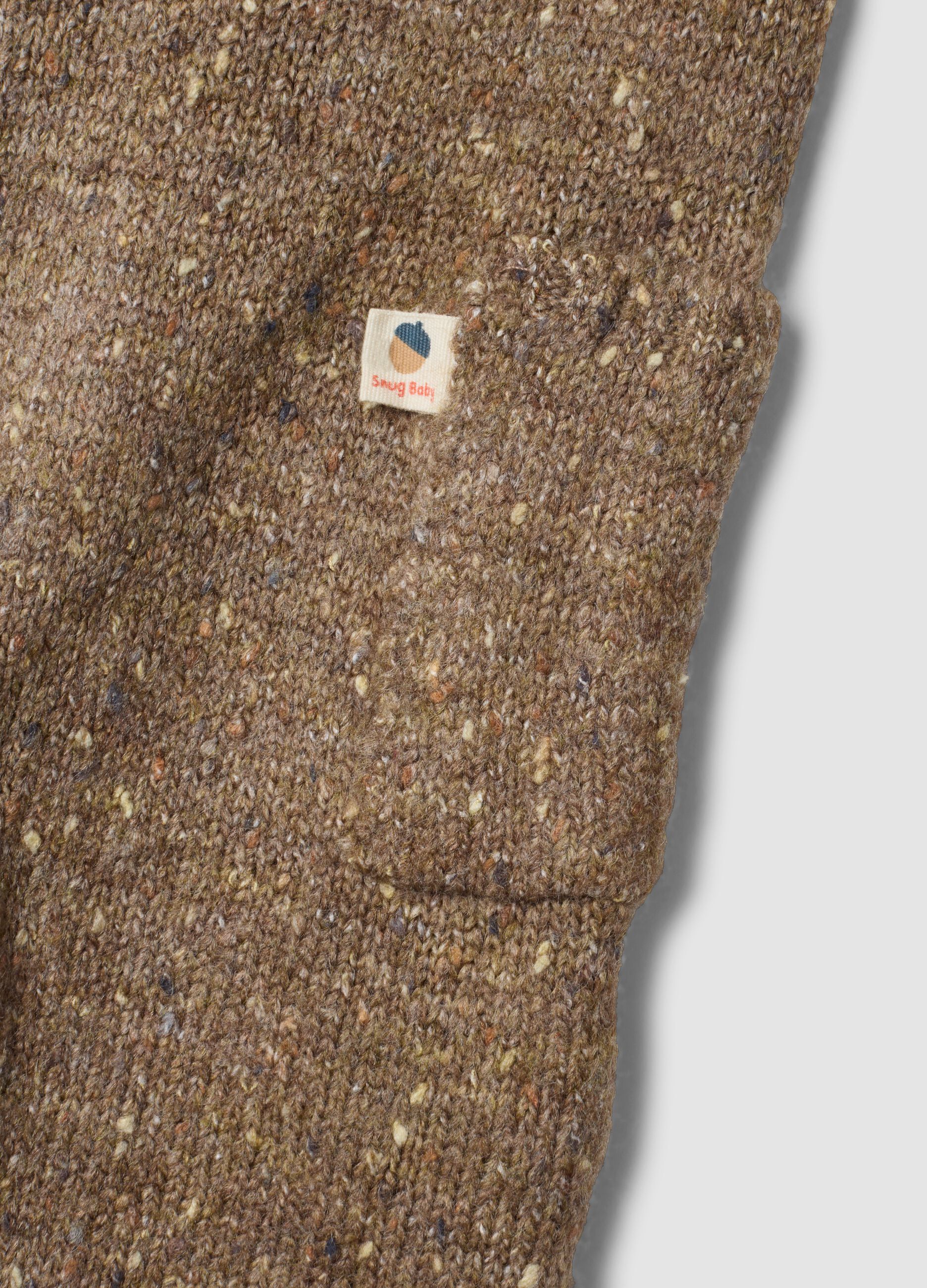 Salopette beige melange in tessuto elasticizzato