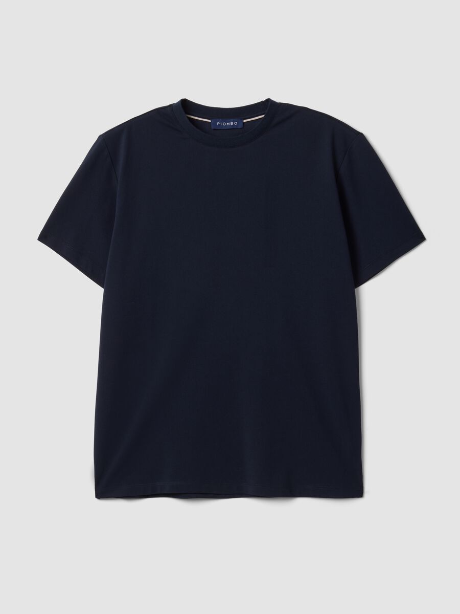 Blue regular-fit stretch piqu&eacute; cotton-blend T-shirt with Easy Dry_4