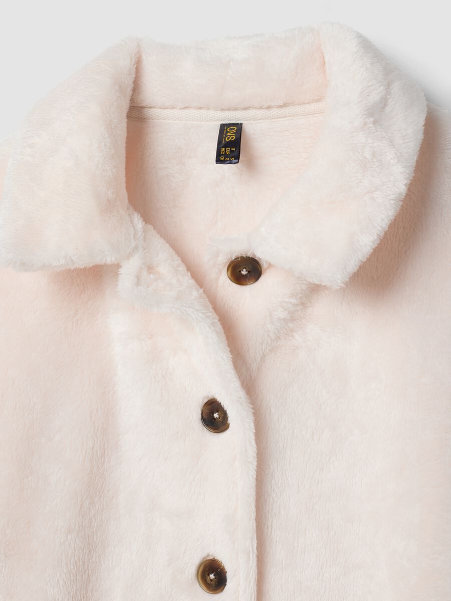 Soft white dressing gown with buttons and pockets_1