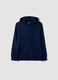 Navy blue organic cotton hoodie in a regular fit_0