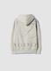 Light grey cotton-blend hoodie with botanical print_1