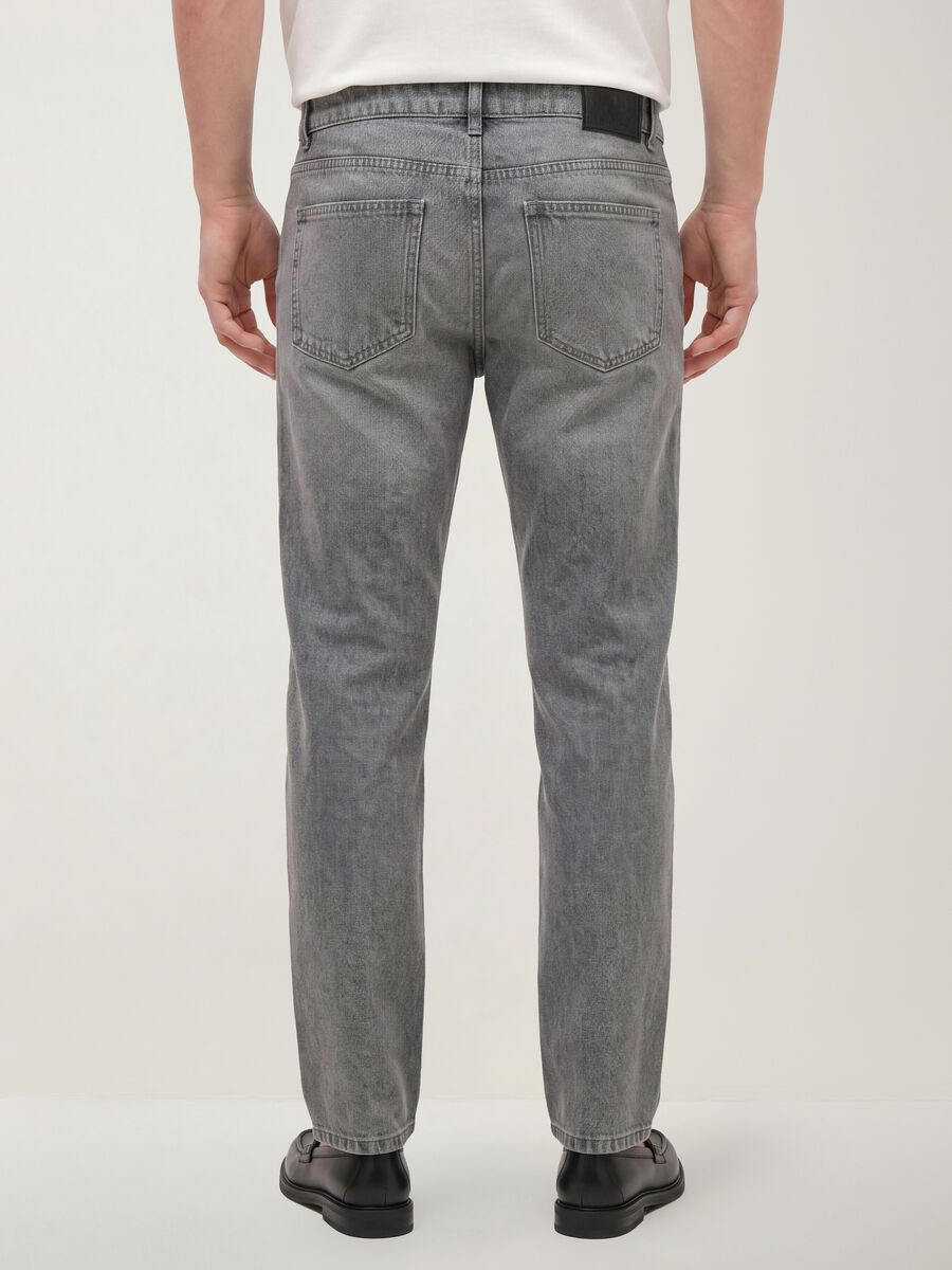 Grey slim-fit jeans in cotton and viscose blend_1