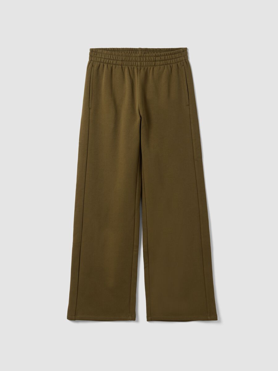 Green cotton-blend straight-fit joggers_0