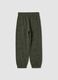 Pantaloni jogger verdi in puro cotone organico over fit_1