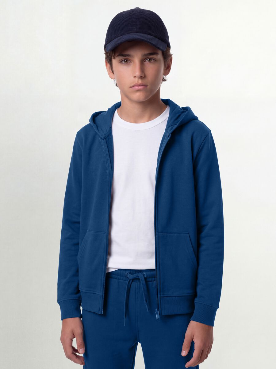 Blue boys&rsquo; organic cotton hoodie, regular fit_0