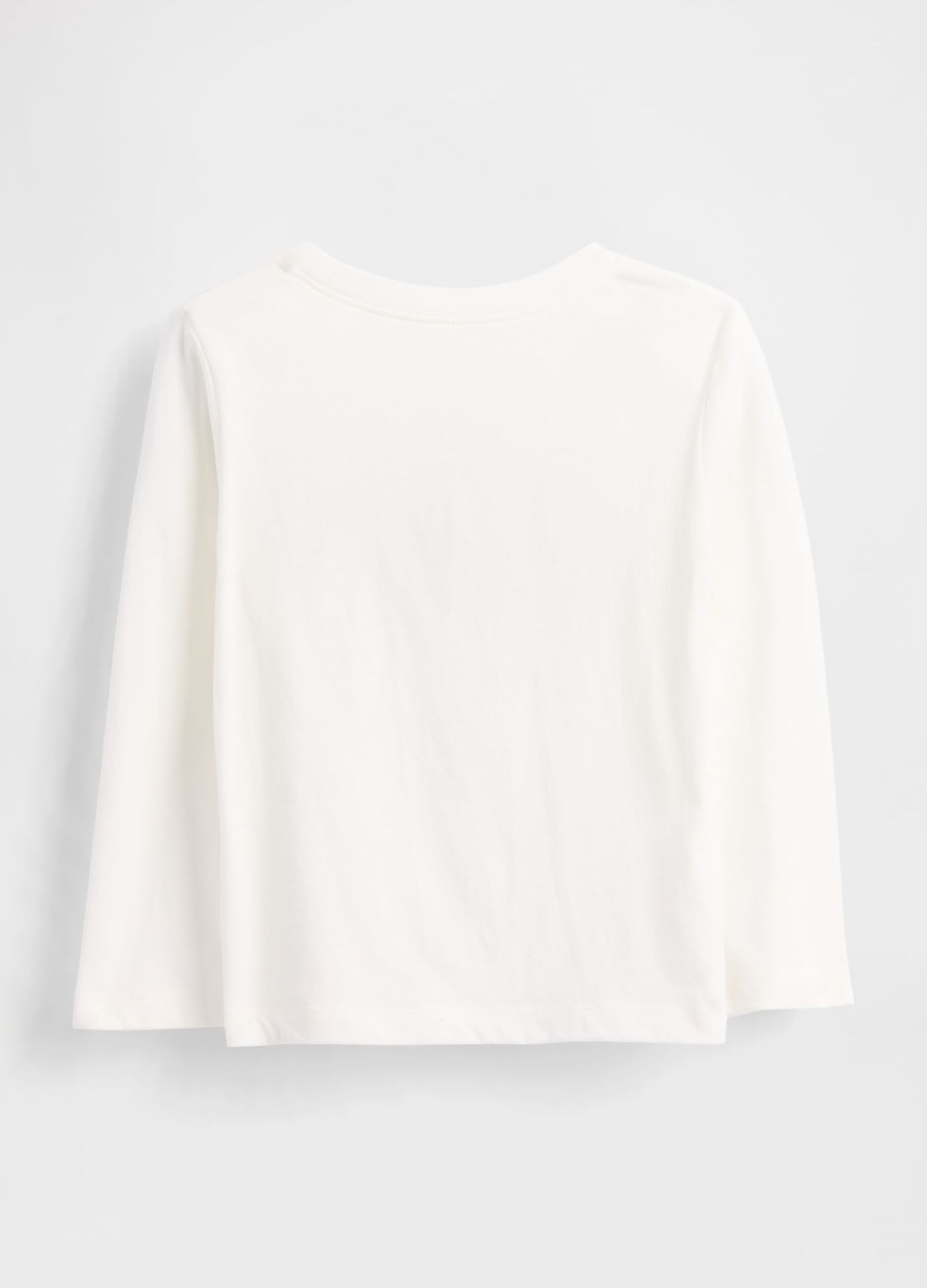 White long-sleeve cotton T-shirt