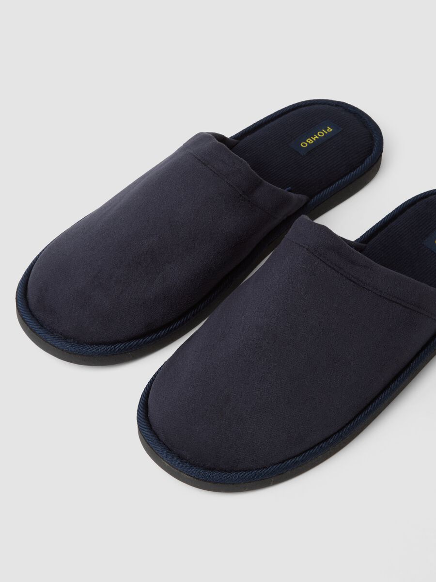 Blue padded house slippers_1