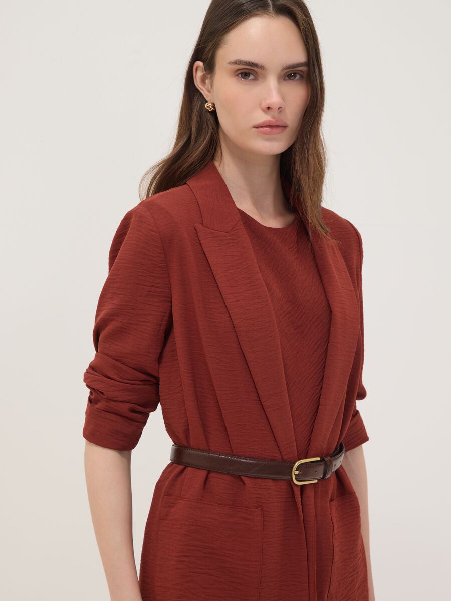 Red regular-fit blazer with classic lapels_0
