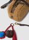 Borsa a tracolla beige effetto teddy con charm removibile_2