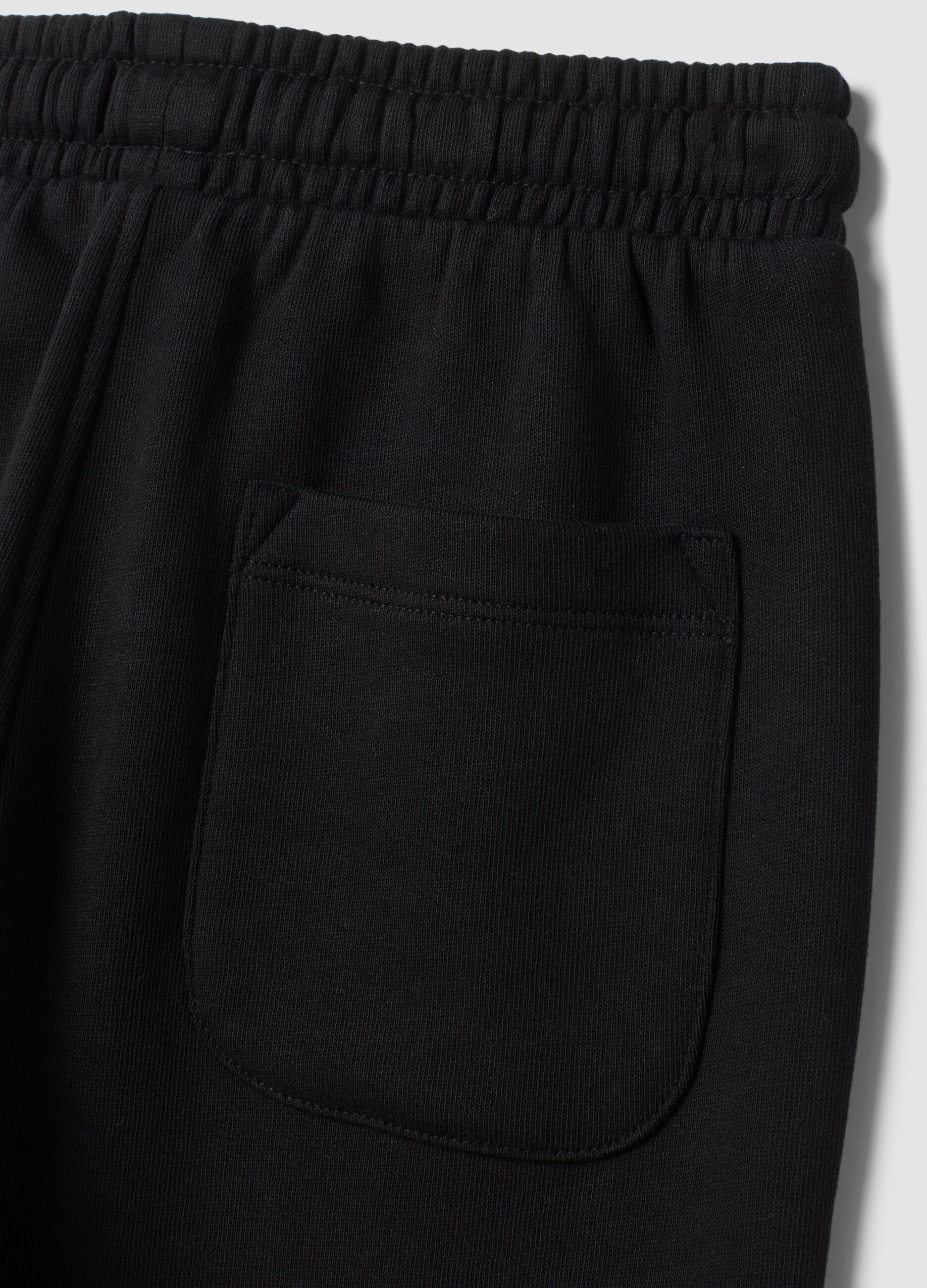 Pantaloni jogger neri in puro cotone organico