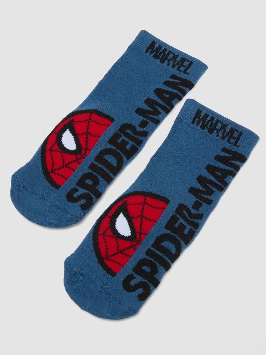 2-pack of blue non-slip Marvel Spider-Man socks in organic stretch cotton_2
