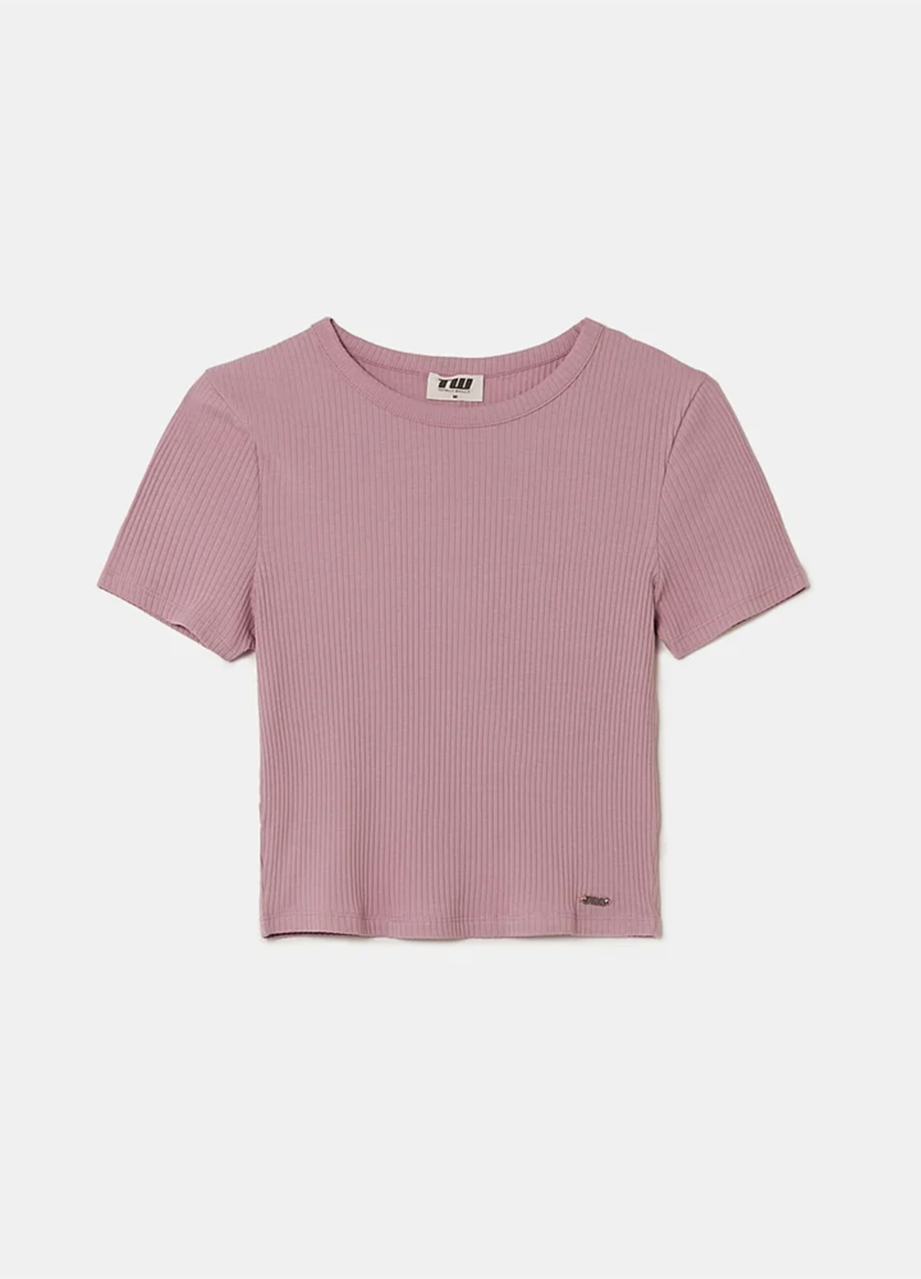Pink stretch cotton t-shirt regular fit