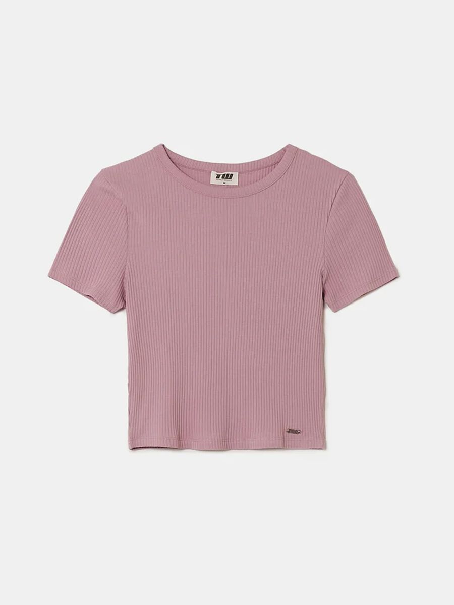 Pink stretch cotton t-shirt regular fit_3
