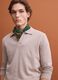 Beige long-sleeve pure cotton polo shirt_0