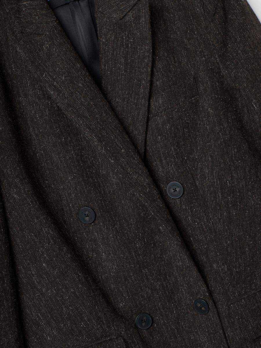 Brown wool and viscose-blend blazer_1