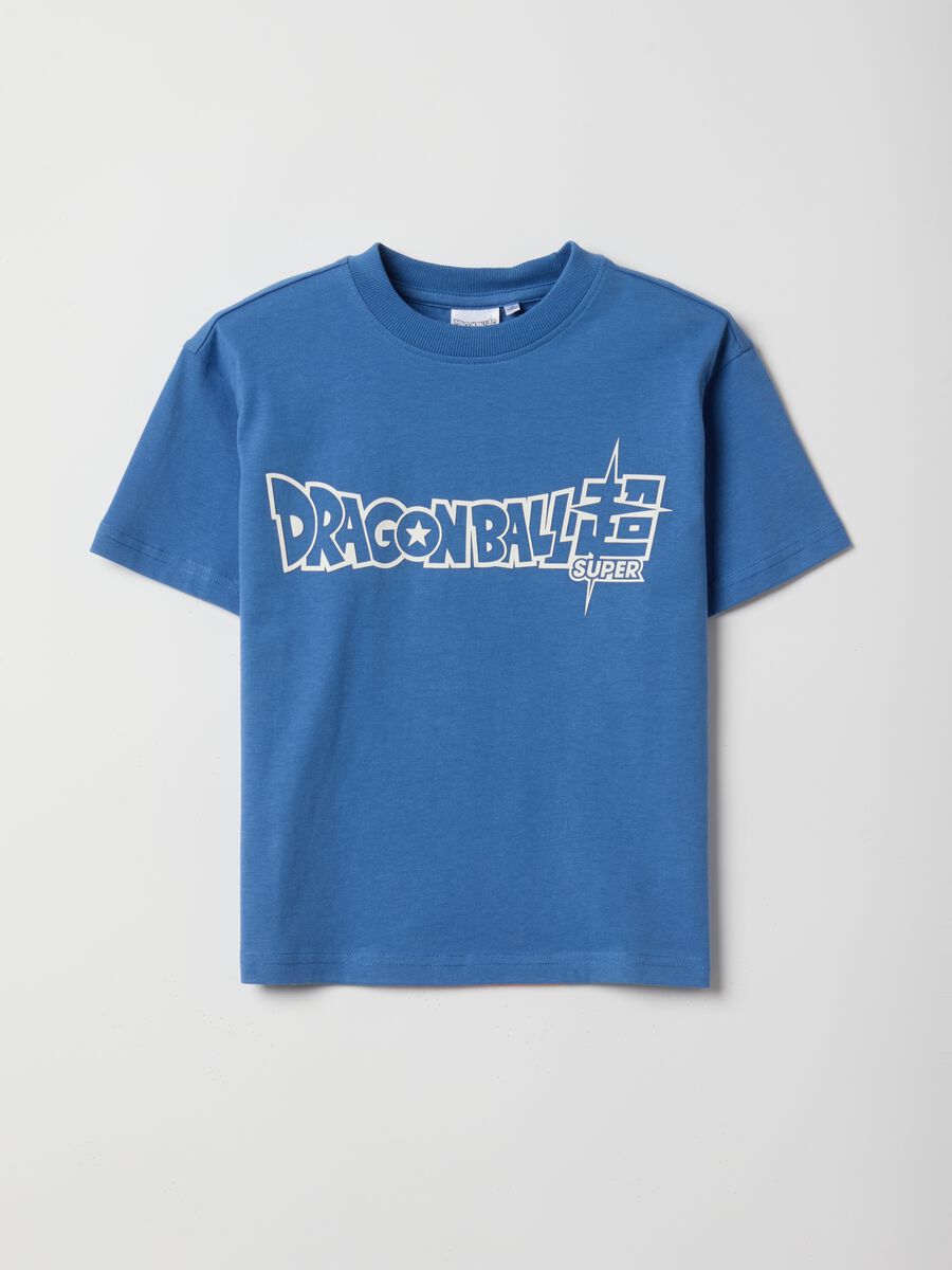 Blue oversized pure cotton crew-neck Dragon Ball T-shirt for boys_0