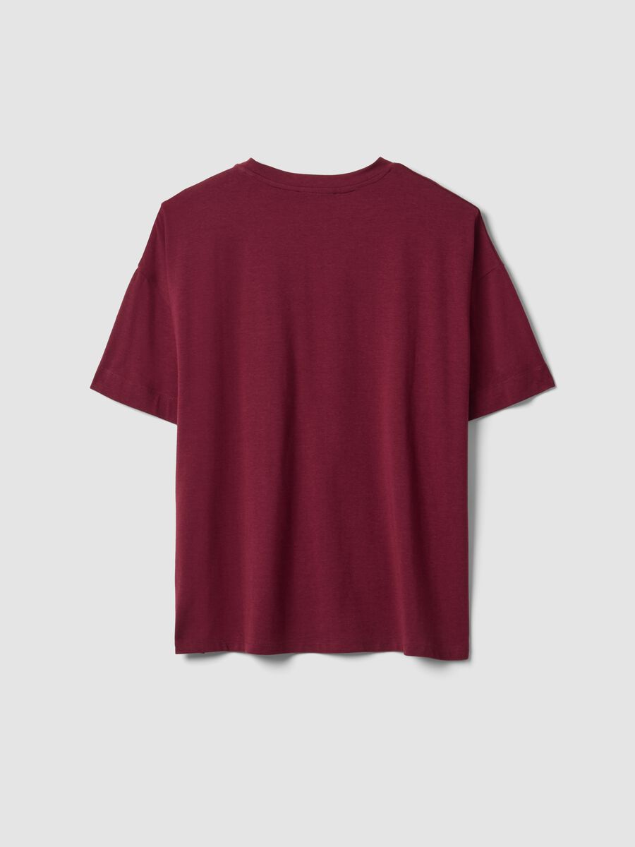 Red crew-neck T-shirt in stretch cotton-modal blend, regular fit_1
