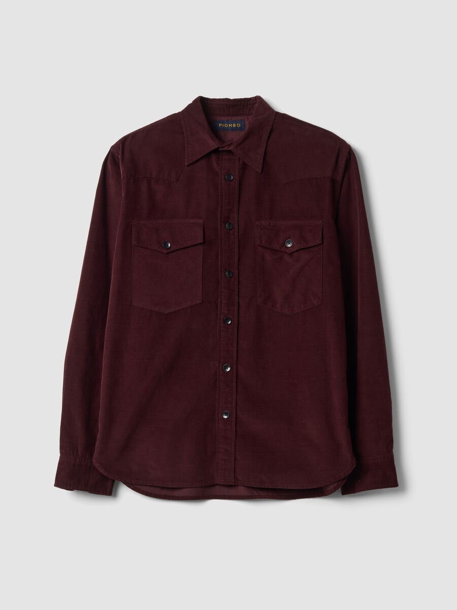 Brown pure cotton shirt with two pockets_4