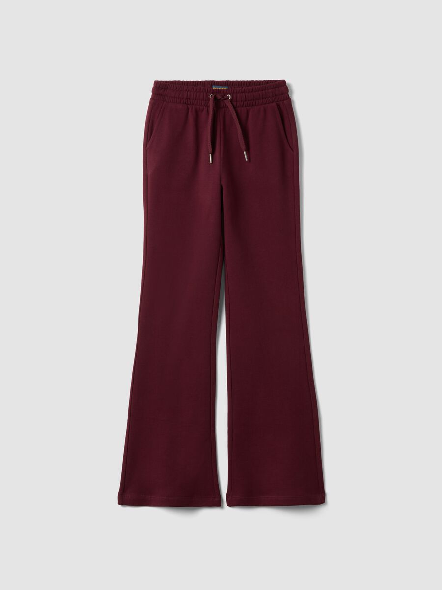 Purple flare trousers in pure organic cotton_0