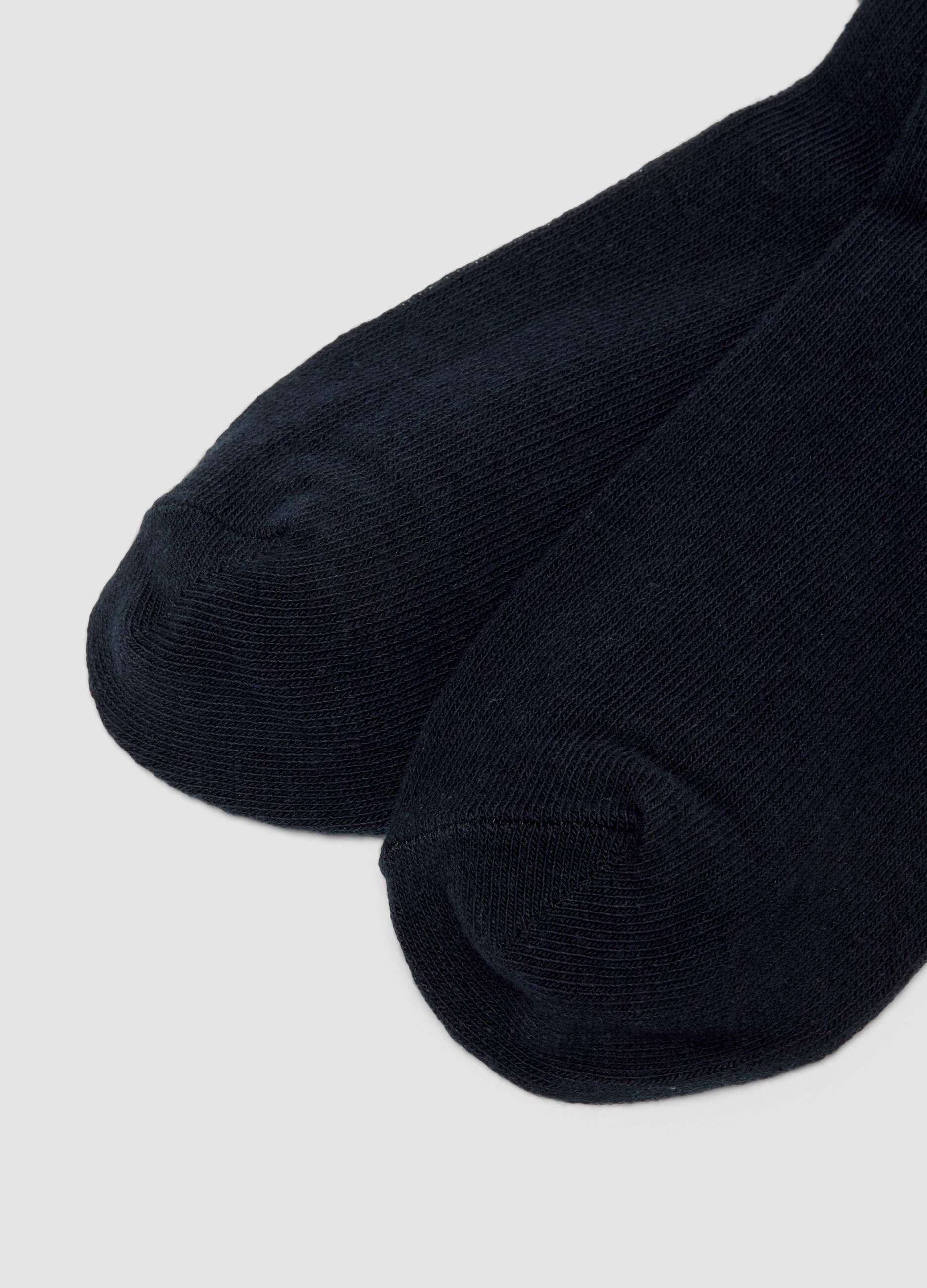 Calzini blu in cotone organico elasticizzato con cuore
