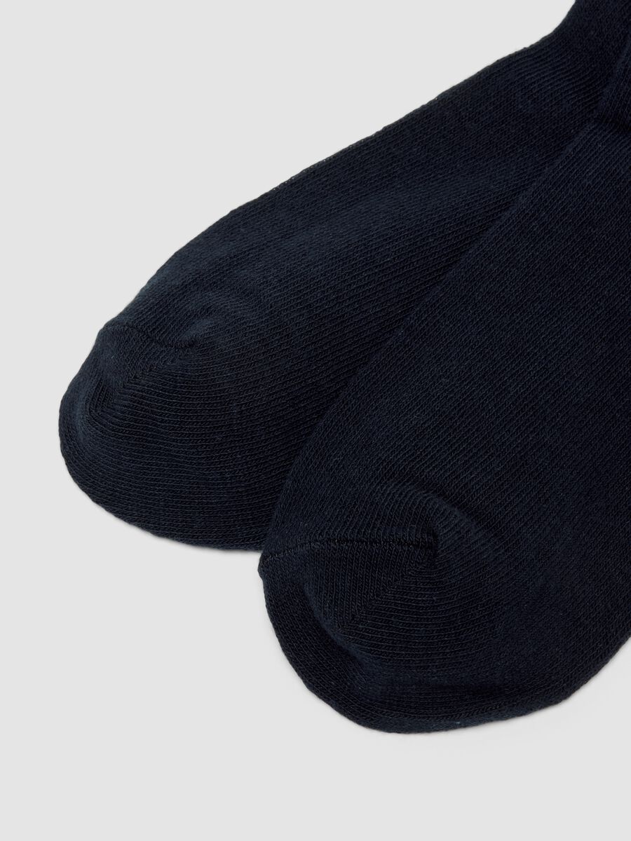 Calzini blu in cotone organico elasticizzato con cuore_1