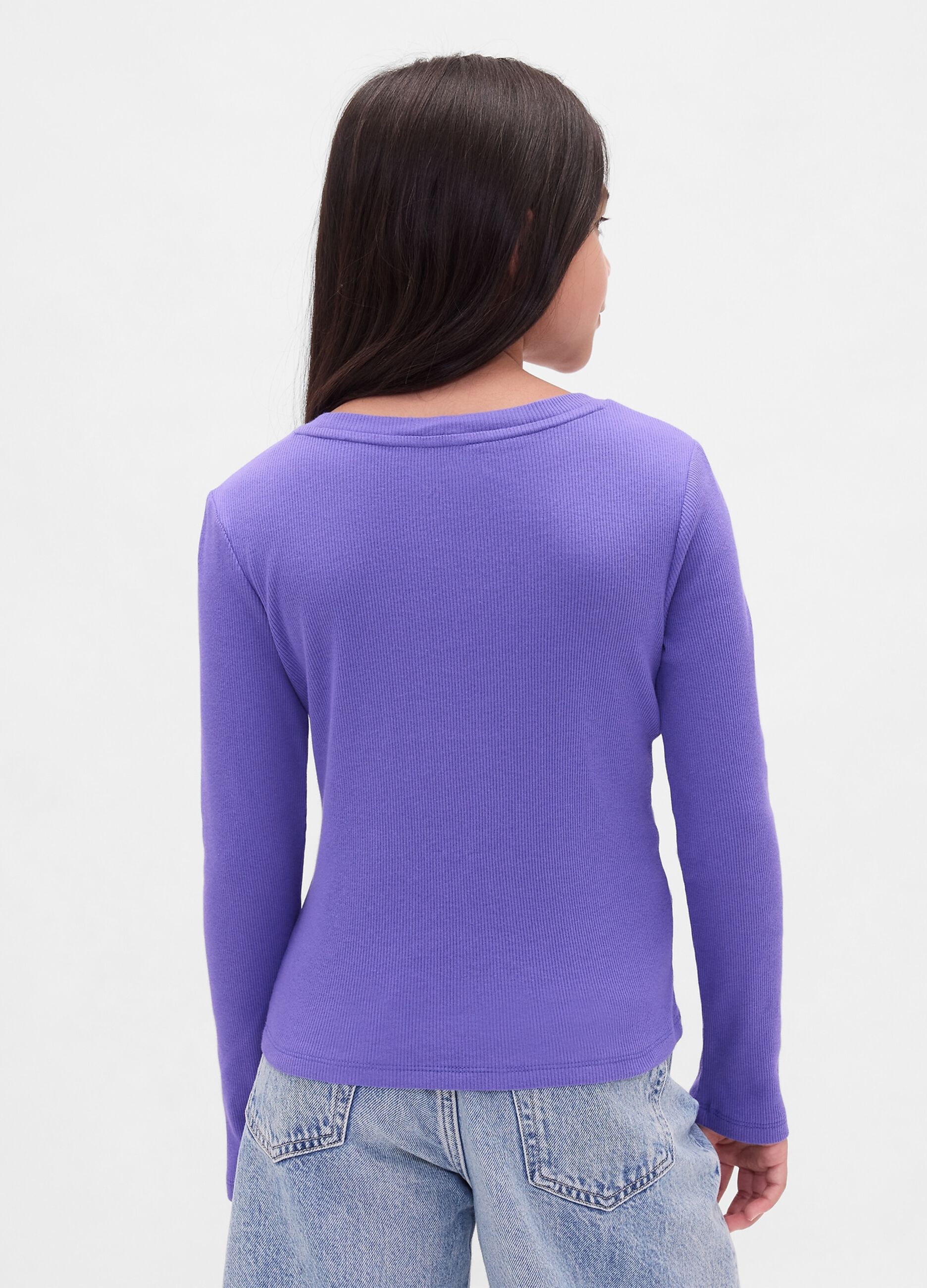 Purple Long-Sleeve Cotton T-Shirt