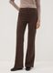 Pantaloni marroni flare in tessuto elasticizzato_1