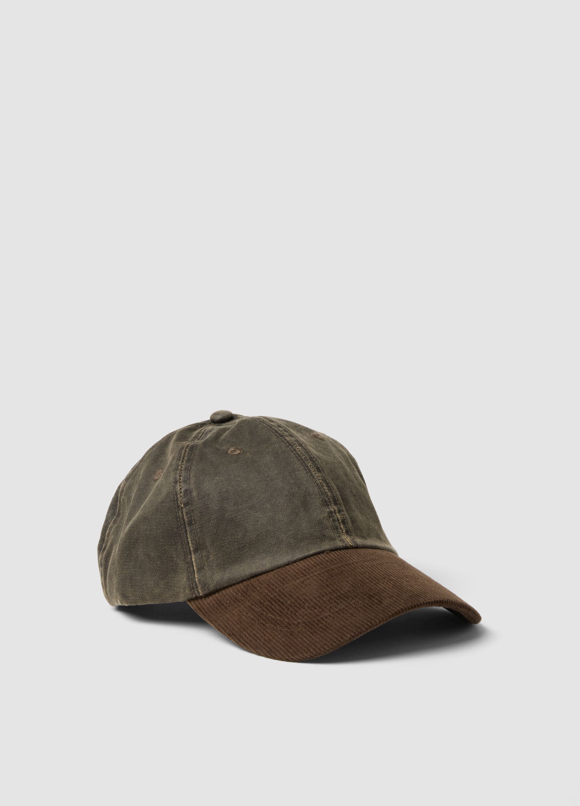 Brown cotton-blend baseball cap