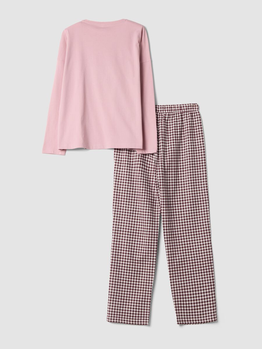 Pink pure organic cotton crew-neck pyjamas_6