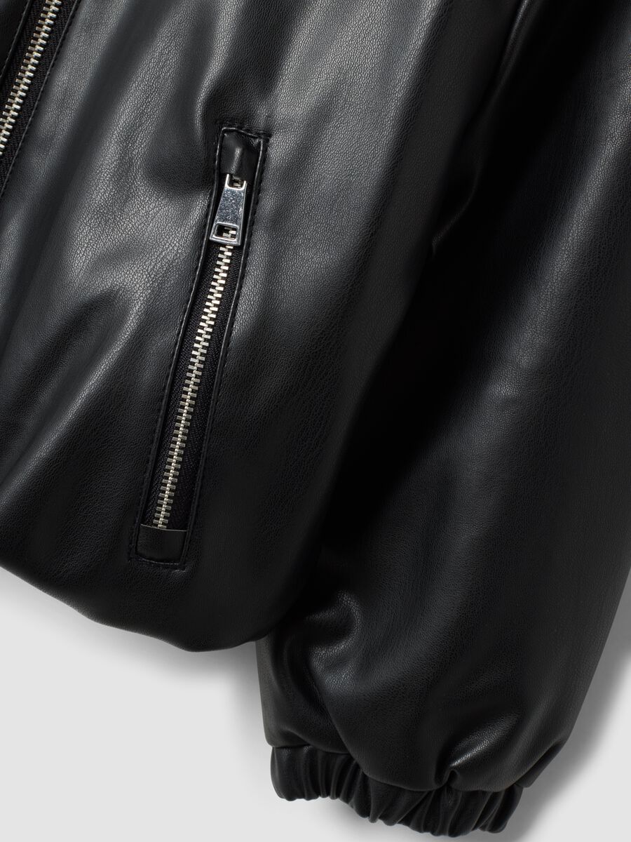Black zip-up jacket, regular fit, for girls_6